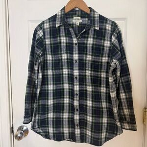 L.L. Bean Relaxed Fit Scotch Flannel Button Down Shirt Small Petite